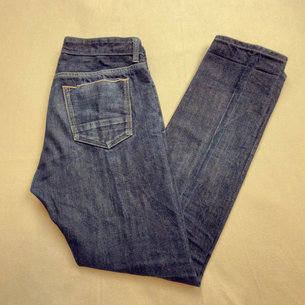 Banana Republic Premium Denim Selvedge Mens Slim Fit‎ Dark Wash Jeans 29x30 FLAW